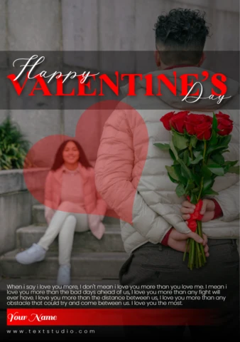 Elegante tarjeta de felicitación de San Valentín con diseño de plantilla de cita de amor