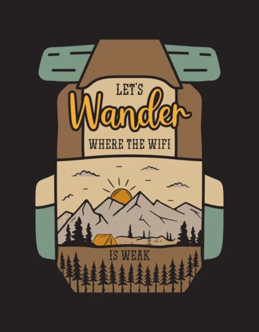 Wanderlust Backpack Badge Template Design