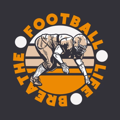 Football Life Breathe T-shirt Design Template
