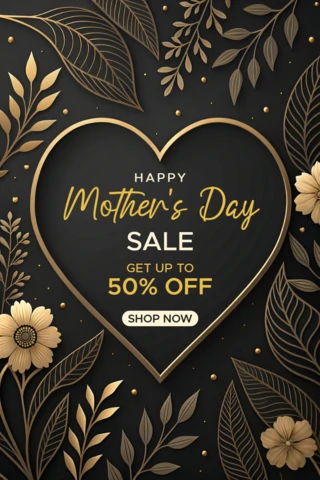 Elegant Mother's Day Sale Template Design with Floral Elements