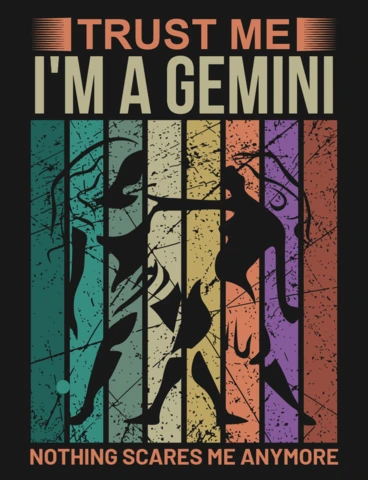 Trust Me I'm A Gemini Zodiac Sign T-Shirt Design Template