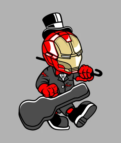 Modèle de conception de t-shirt de personnage de dessin animé Iron Man Gentleman