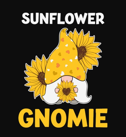 Hippie Sunflower Gnomie T-Shirt Design Template