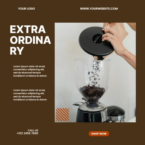 Extraordinary Coffee Instagram Post Design Template