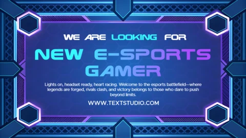 Futurystyczny szablon projektu banera rekrutacyjnego dla graczy e-sportowych