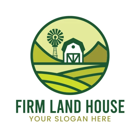 Design-Vorlage für das Logo eines Bauernhof-Landhauses