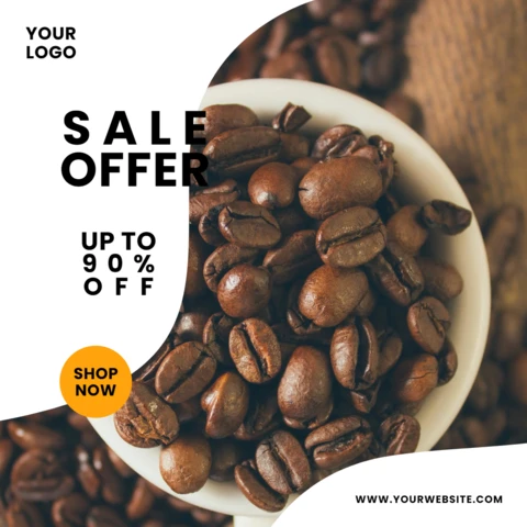 Big Sale Offer Coffee Shop Social Media Post Design Template
