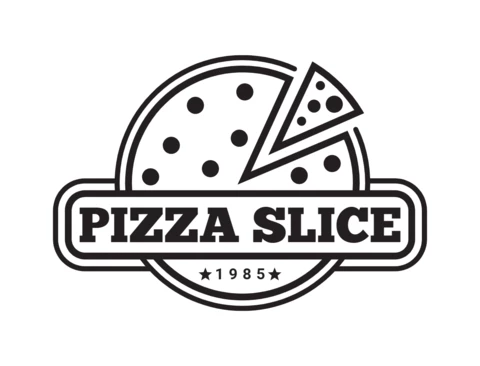 Ristorante pizza a fette logo design template