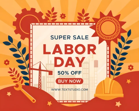 Labor Day Sale Design Template - Bold and Colorful Promotional Graphics