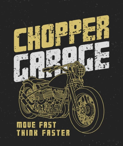 Chopper Motorcycle T-Shirt Design Template