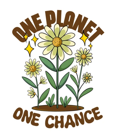 Un planète, une chance un appel à l'action environnementale modèle de design de t-shirt