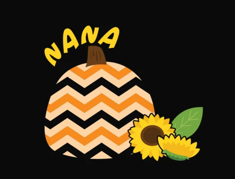 Nana Pumpkin Sunflower T-Shirt Design