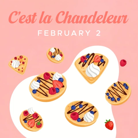 Plantilla de diseño de postre dulce para la celebración de c'est la chandeleur