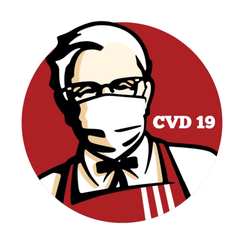 Pułkownik Sanders z maską kfc covid19 szablon projektu koszulki
