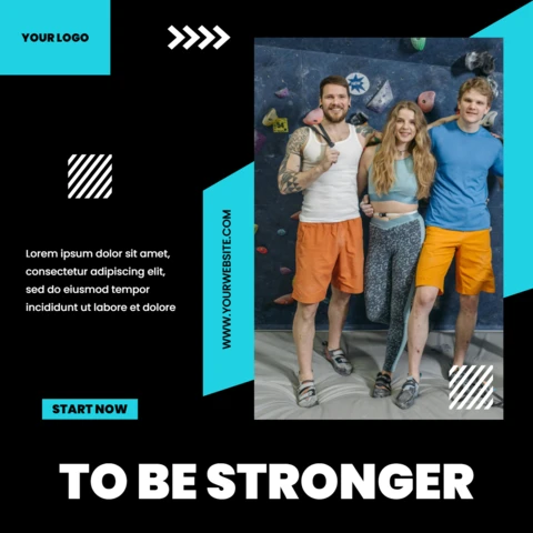 Eye-Catching Blue Instagram Post Design Template