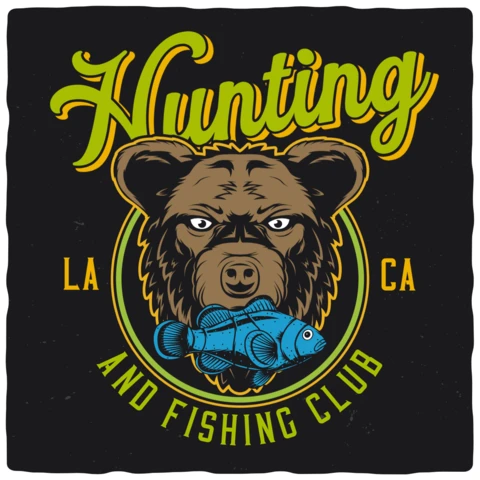 Hunting And Fishing Club T-shirt Design