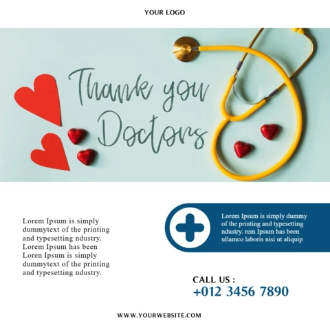 Hospital and Healthcare Advertising Social Media Post Design Template