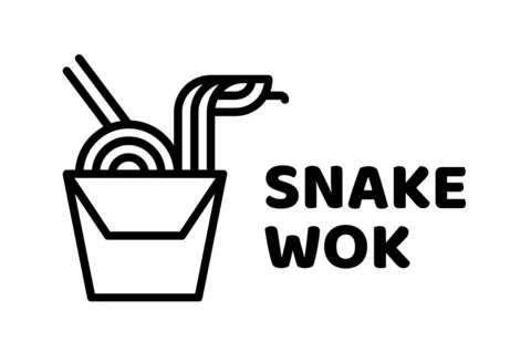 Modello di logo per wok a forma di serpente