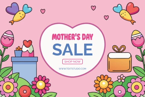 Colorful Mother's Day Sale Design Template with Floral Elements