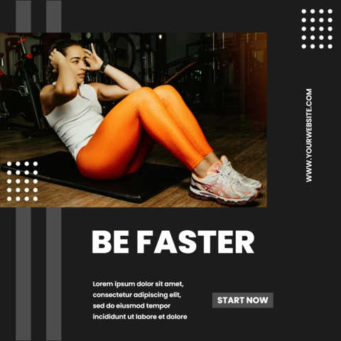 Be Faster Gym Promotional Instagram Story Design Template