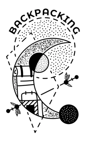 Géométrie sacrée sac à dos silhouette badge design