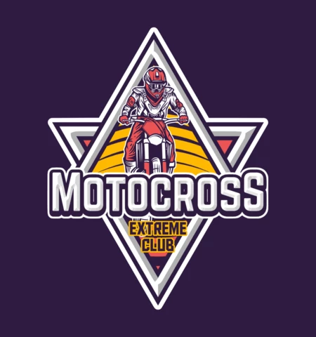 Colorful Motocross Extreme Club Logo Design Template