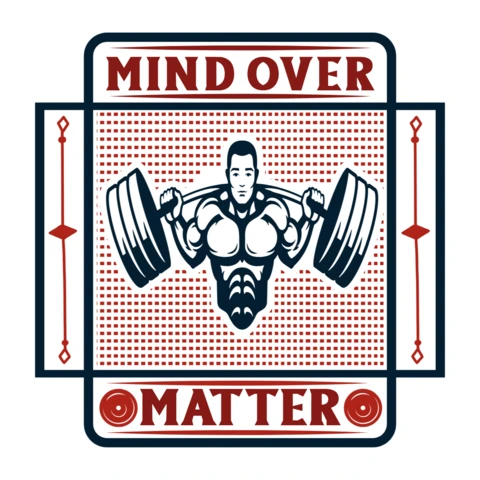 Plantilla de diseño motivacional de fitness vintage: la mente sobre la materia