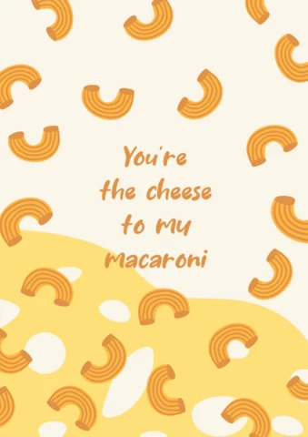 Póster retro de macarrones con queso