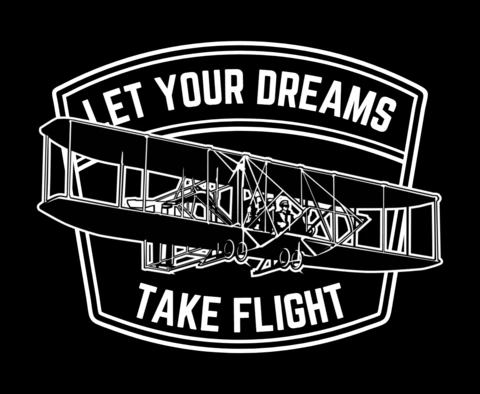 Modelo de design de camiseta "Let your dream take fight
