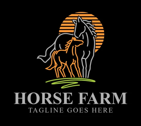 Horse Farm Logo Design Template