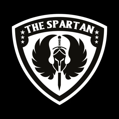 Spartan Warrior Shield Logo Design Template