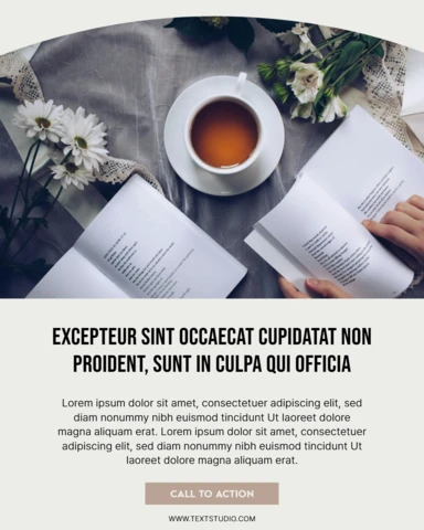 Tea and Books Flatlay Instagram Post Design Template