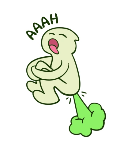 Fart Panic Cartoon Funny Gas Explosion Moment with ‘AAAH’ Quote for Hilarious Meme Merch T-Shirt Design Template