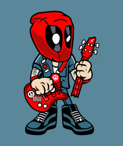Modèle de conception de t-shirt pop culture rocker Deadpool