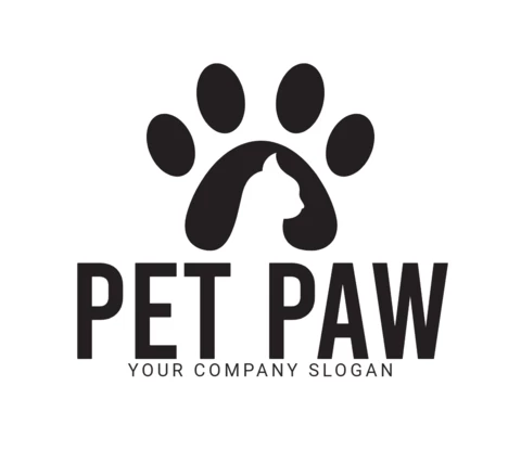 Modelo de design de logotipo de pata de animal de estimação