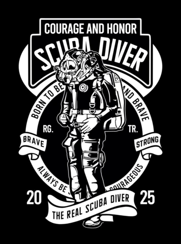 Scuba Diver T-shirt Design Template