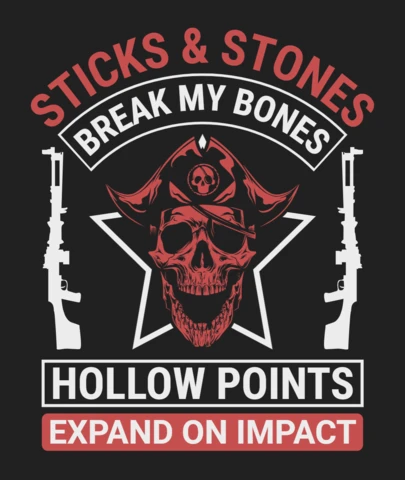 Sticks & Stones Break My Bones Quote T-Shirt Design Template