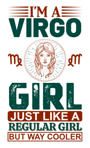 Modèle de design typographique pour les vêtements personnalisés de la fille Vierge