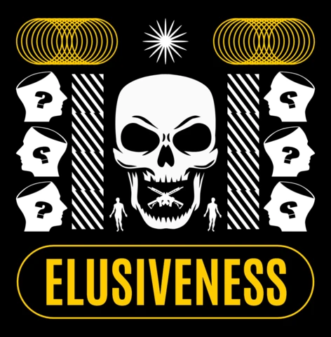 Template de design gráfico de caveira Elusiveness para vestuário