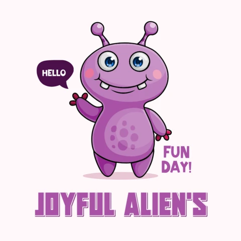 Joyful Alien Cartoon Design Template for Fun Kids Merchandising