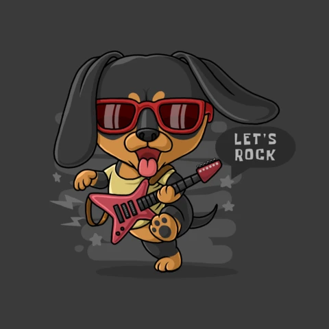 Cool Dachshund Dog Rock Band Design Template for Fun Merchandise
