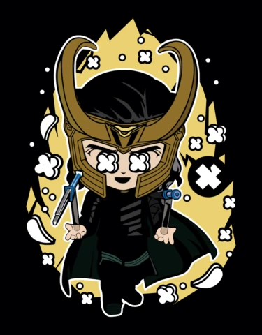 Loki Cartoon Character T-shirt Design Template