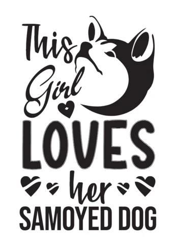 Dit meisje houdt van haar samojeed hond t-shirt ontwerpsjabloon