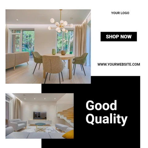 Sober Black And White Insta Ad Post Design Template
