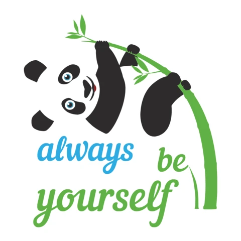 Always Be Yourself Panda T-Shirt Design Template