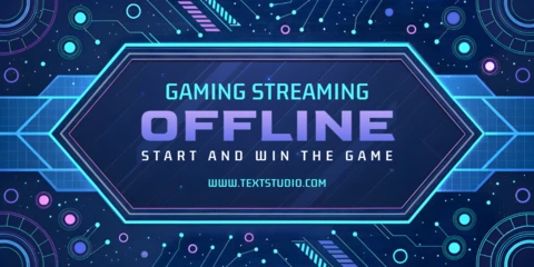 Oyun offline şablonu, yayıncılar için futuristik tasarım