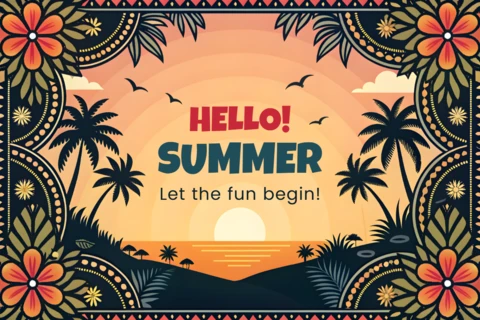 Vibrant Summer Greetings Design Template for Fun-Filled Events