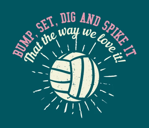 Voleybol vintage tişört tasarım şablonu