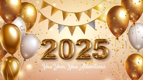2025 modèle de carte de célébration du nouvel an