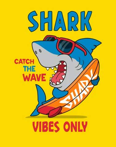 Shark Vibes Only Design Template for Summer Fun